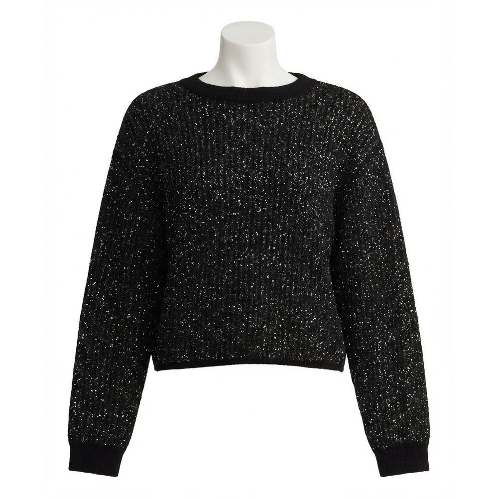 NEW Z SUPPLY gleam sequin sweater in black